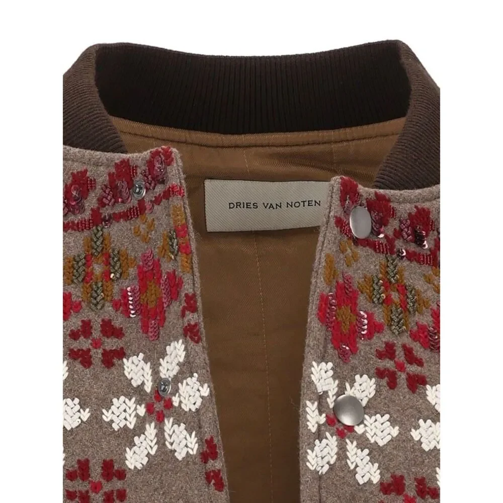 Dries Van Noten Men Valtor Bomber Jacket In Wool Blend